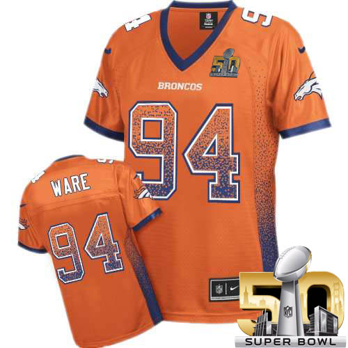 Women's Elite DeMarcus Ware Super Bowl L Nike Jersey Orange - #94 Drift Fashion NFL Denver Broncos